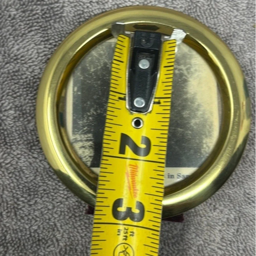 Unbranded Round Brass Picture Frame Gold Good St Therese Vintage Religious 3.5in